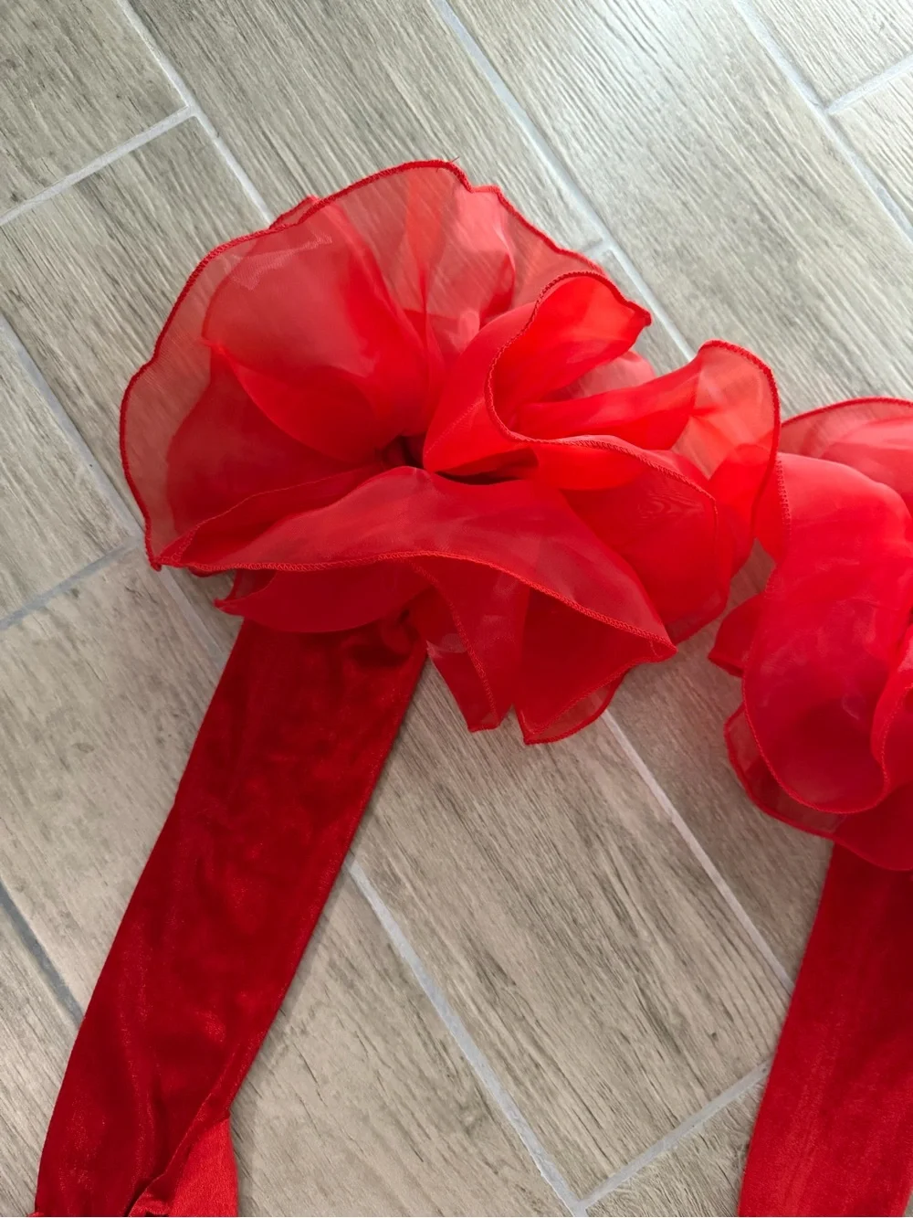 Dramatic Red Velvet Gloves with Ruffle Cuffs